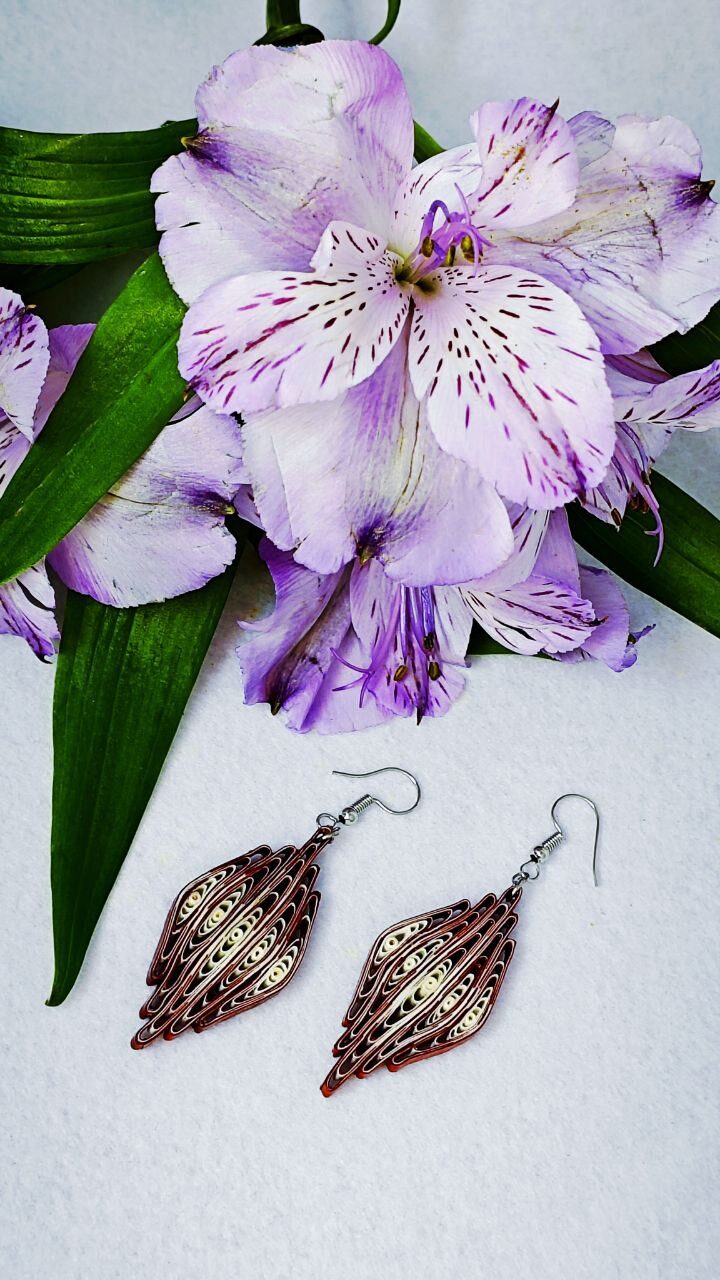 Серьги квиллинг-графика.