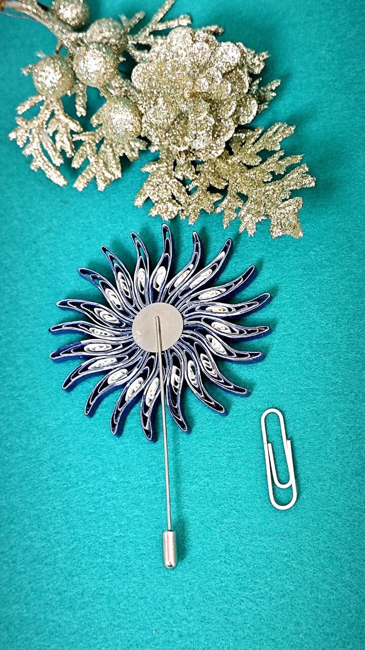 Комплект квиллинг-графика серьги и брошь.