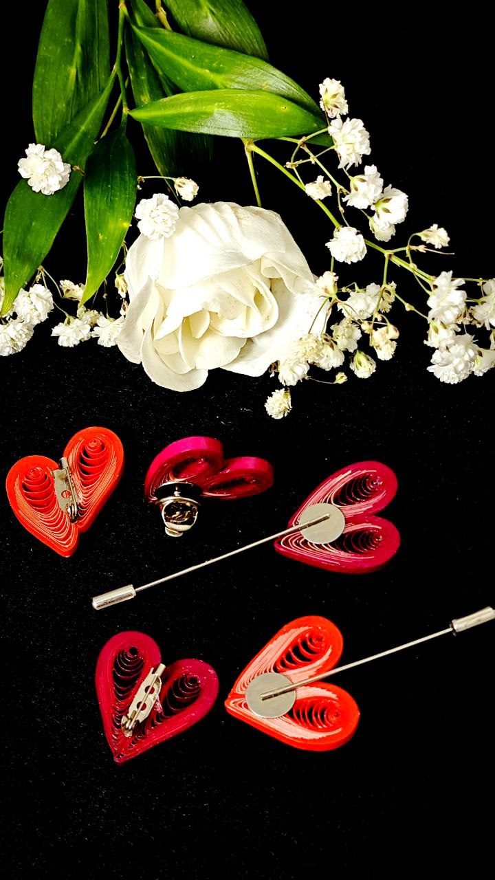 Брошки квиллинг-графика «ВАЛЕНТИНКИ»