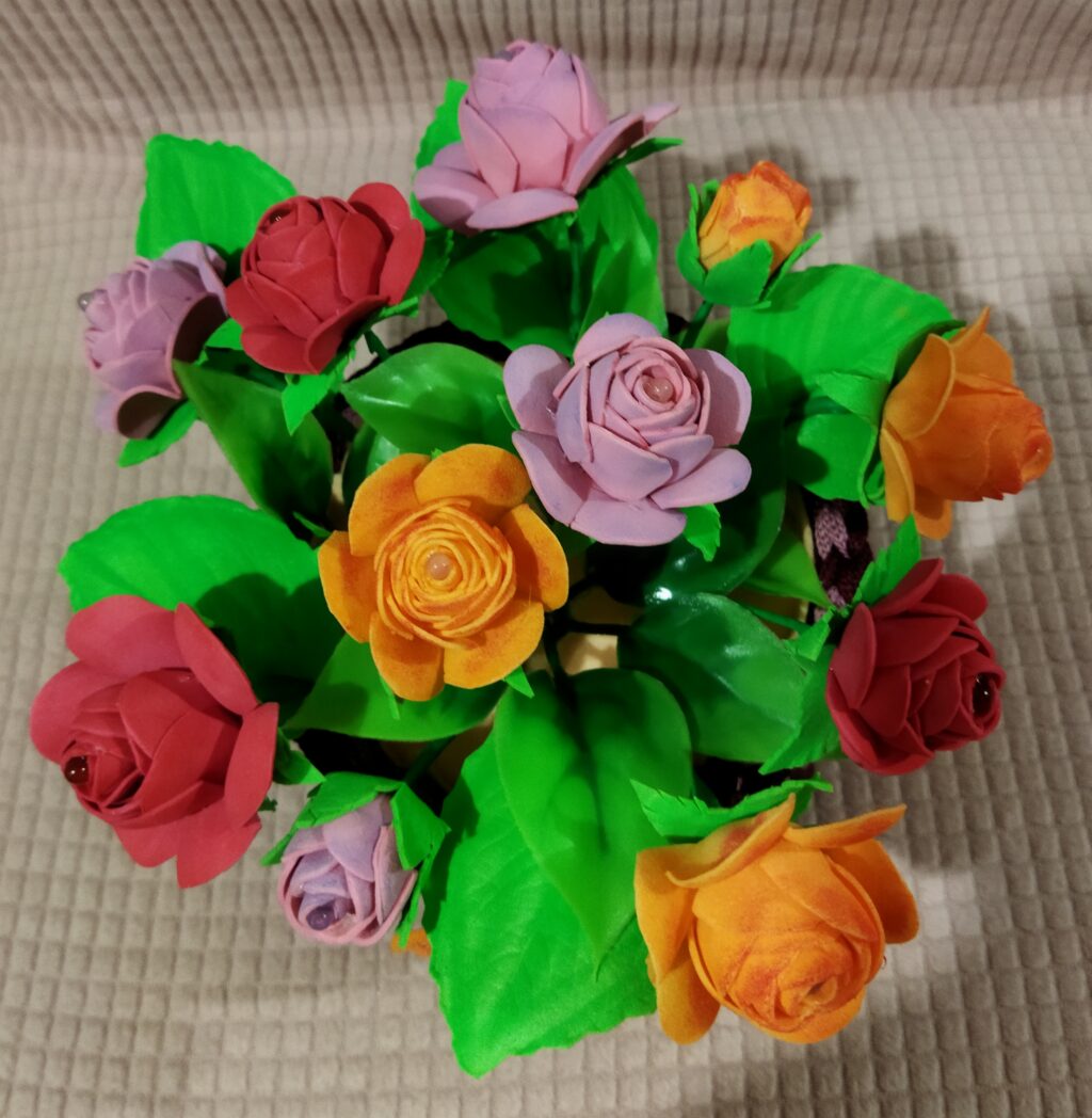 Цветочная корзинка интерьерная «Розочки»