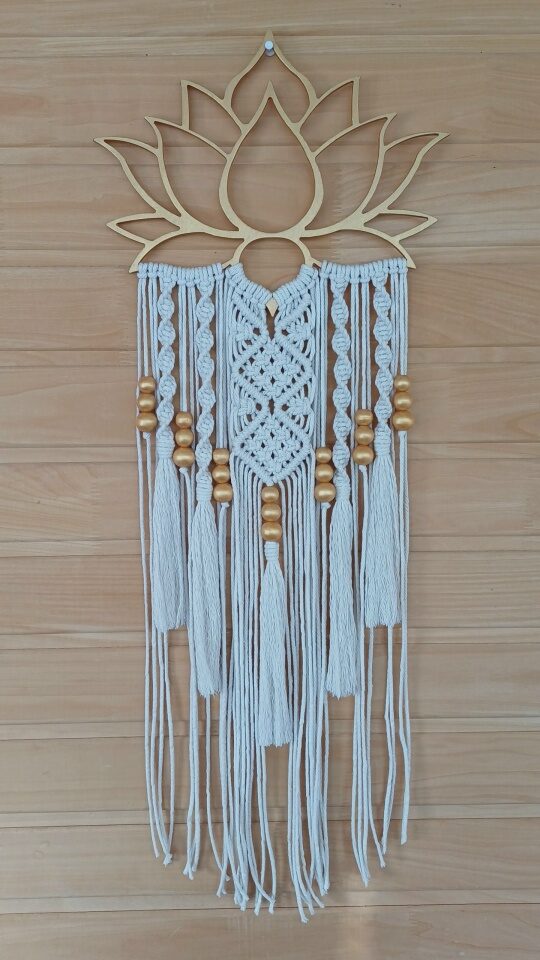 Панно настенное макраме Лотос.