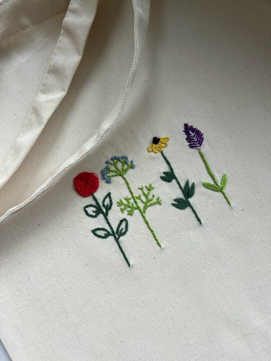 Шопер с вышивкой ручной работы