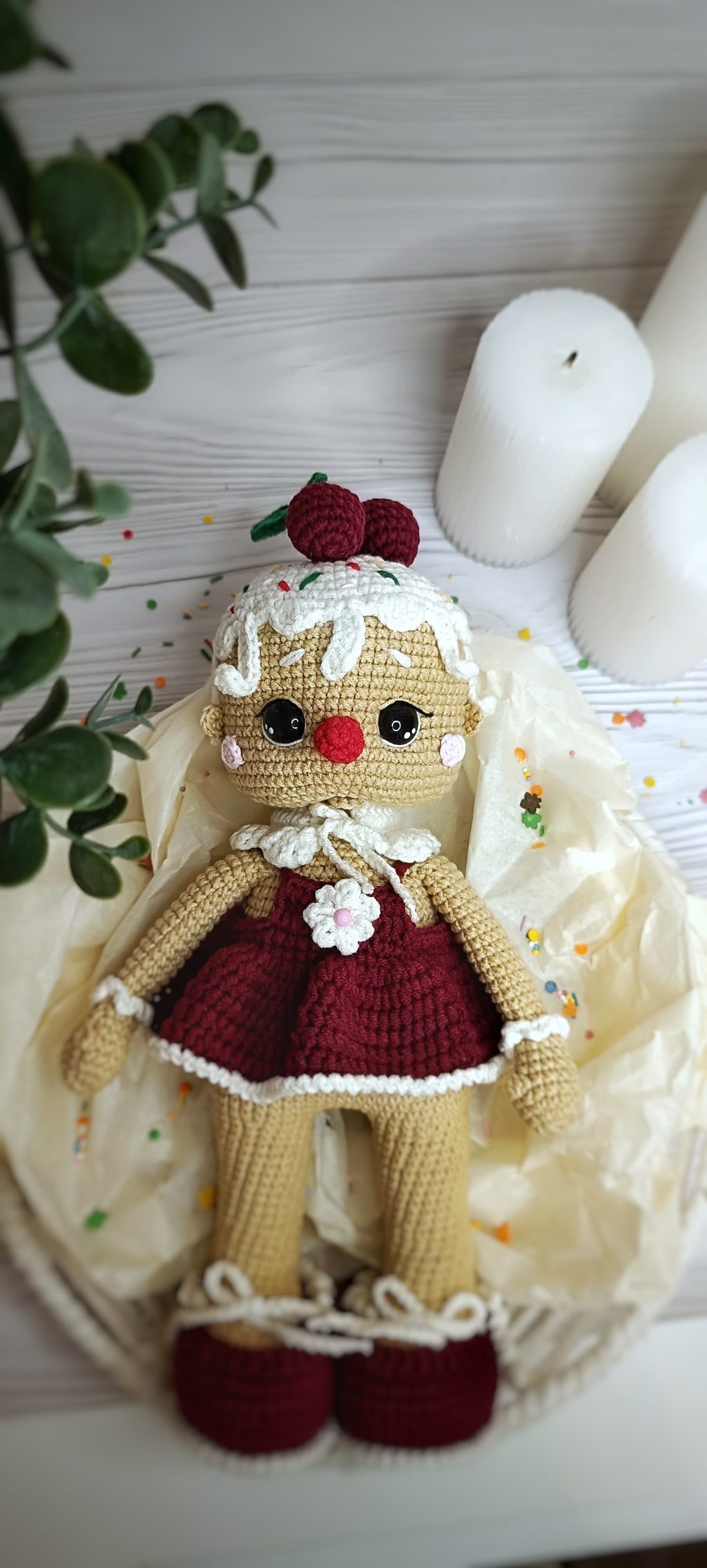 Куколка вязаная ручной работы «Пряня»