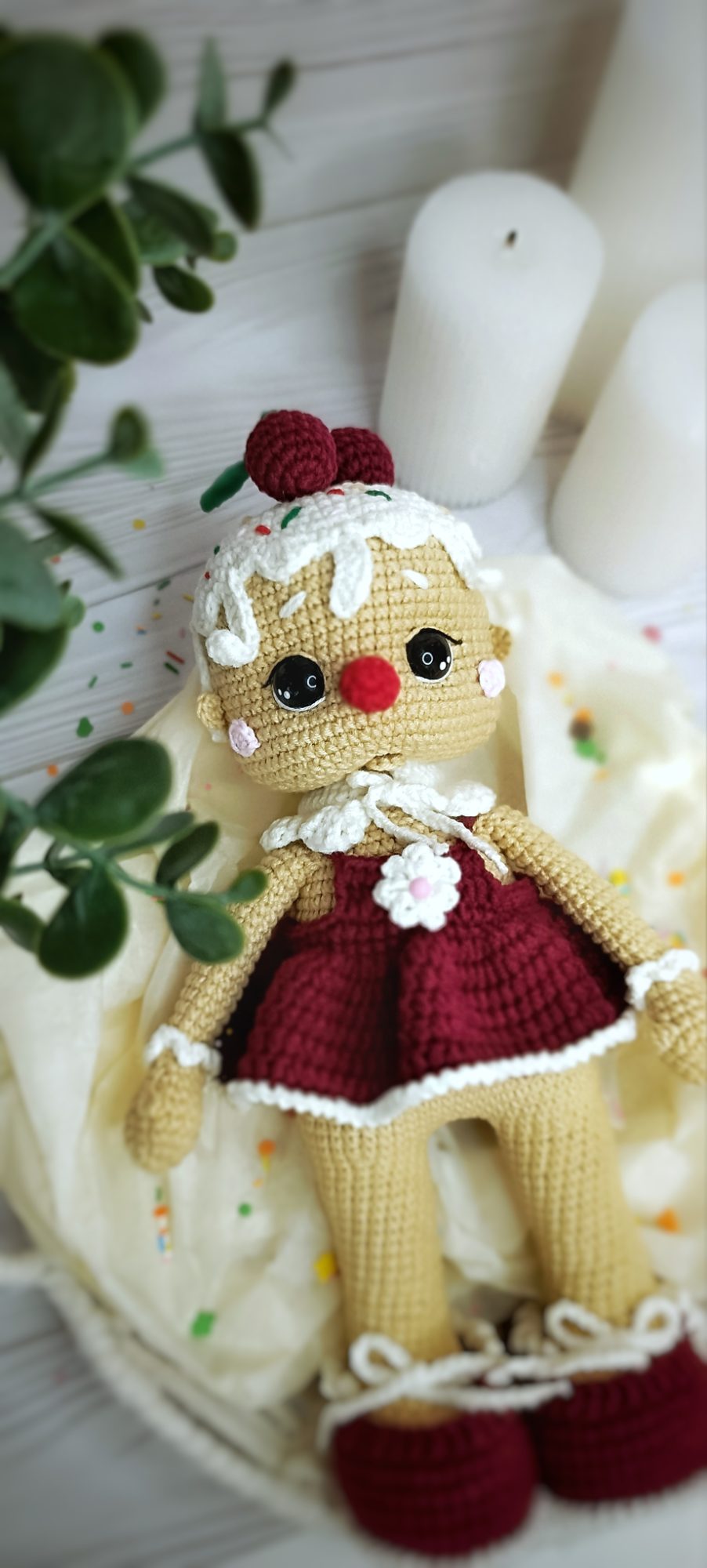 Куколка вязаная ручной работы «Пряня»