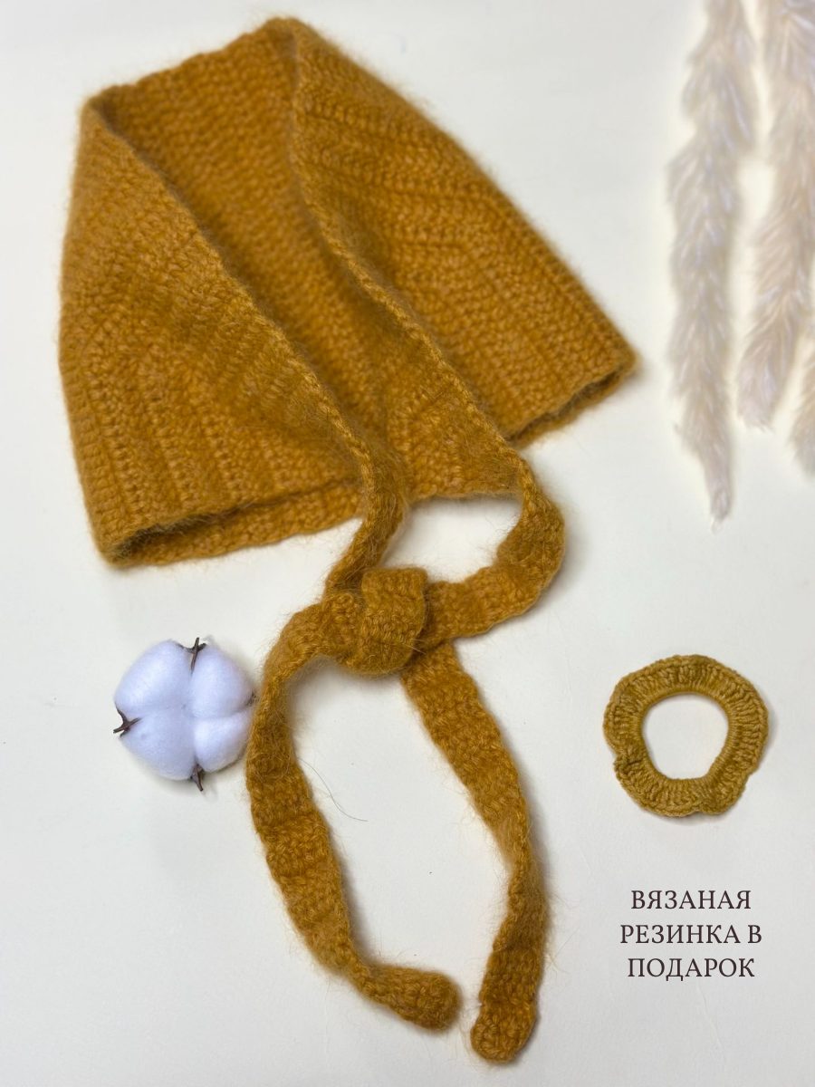 Чепчик-косынка вязаная