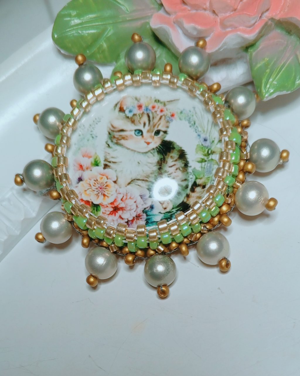 Брошь Котик