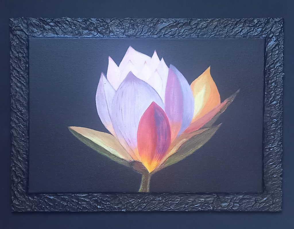 Текстурная картина Перламутровый лотос