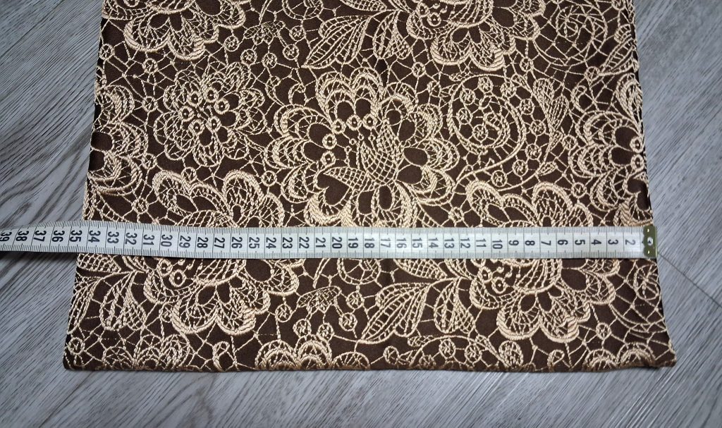 Сумка шоппер с имитацией вышивки коричневая