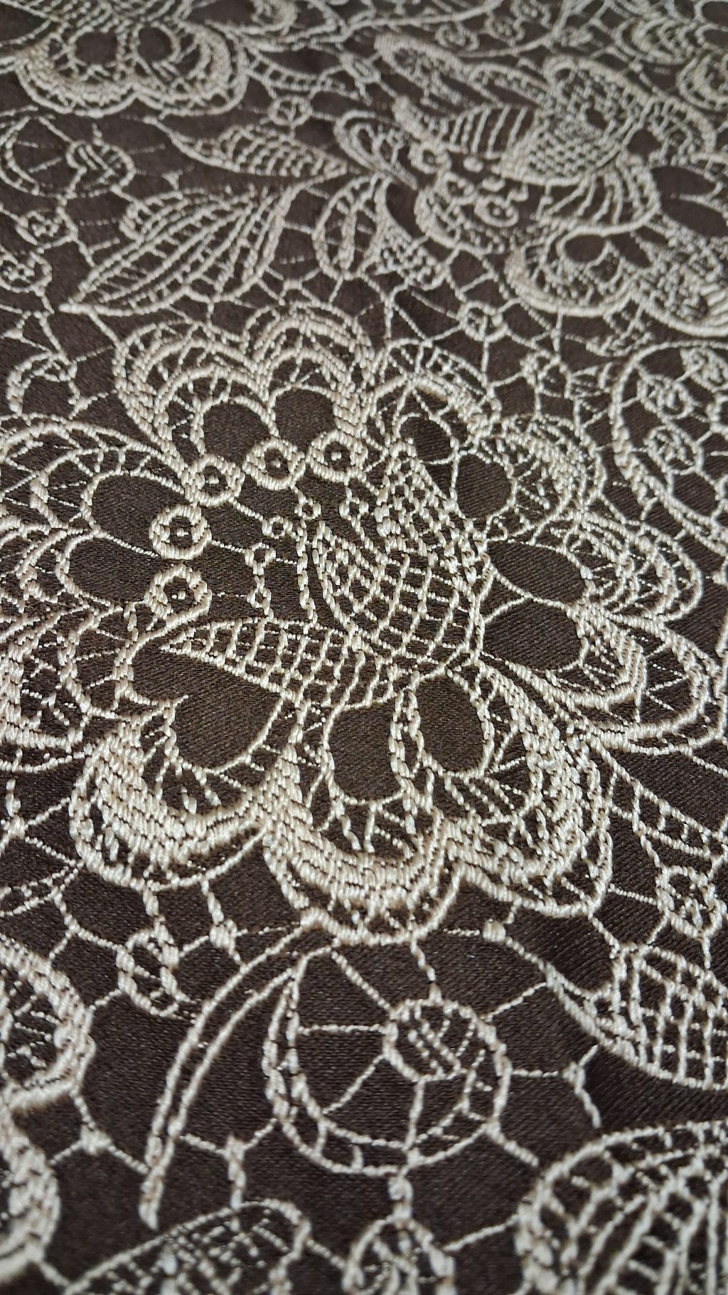 Сумка шоппер с имитацией вышивки коричневая