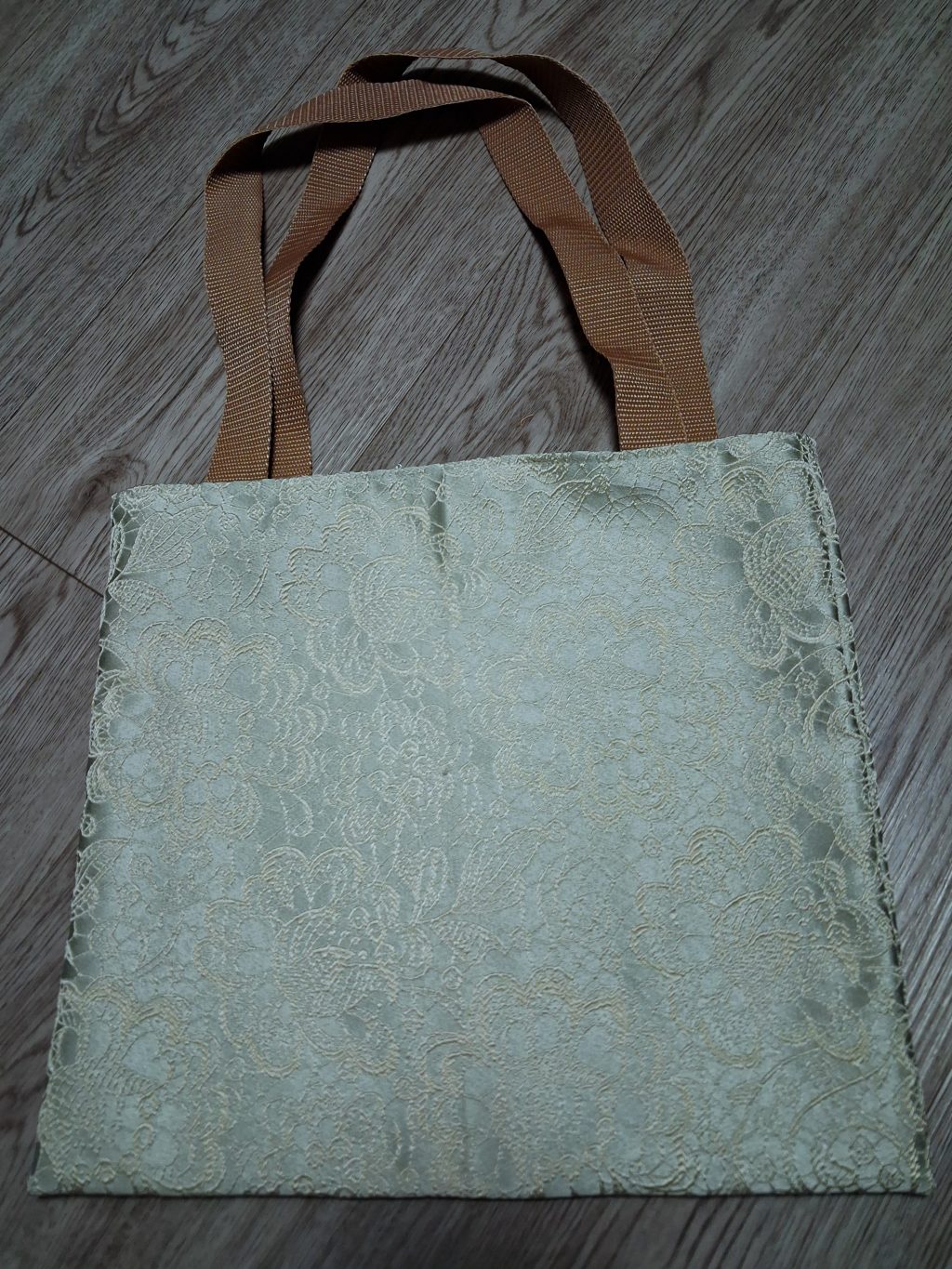 Сумка шоппер с имитацией вышивки бирюзовая