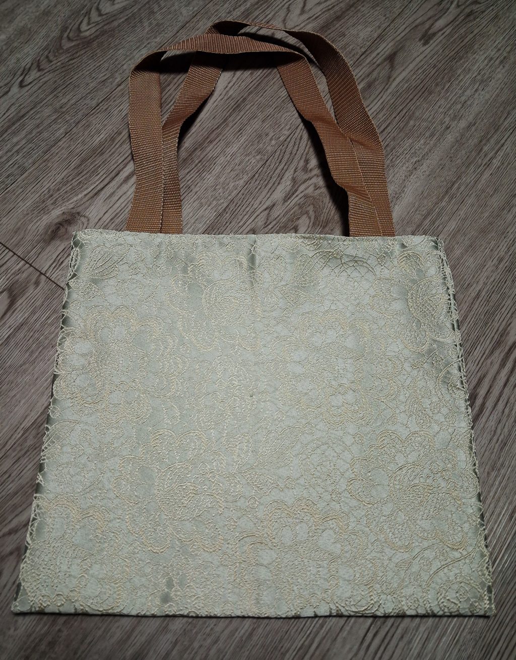 Сумка шоппер с имитацией вышивки бирюзовая