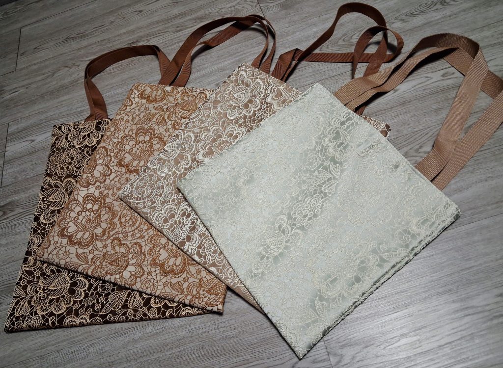 Сумка шоппер с имитацией вышивки бирюзовая