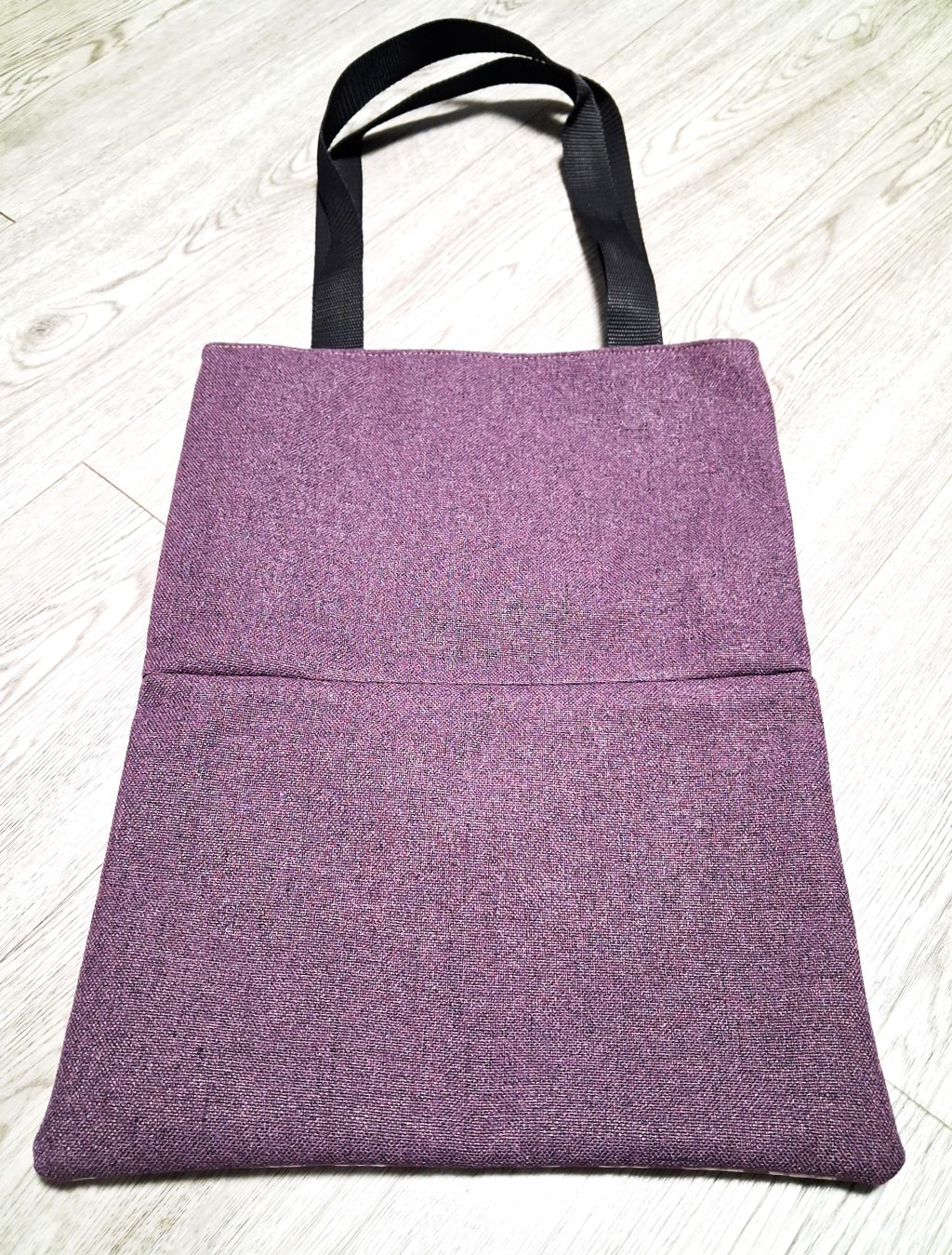 Сумка шоппер с геометрическим узором. Фиолетовая.