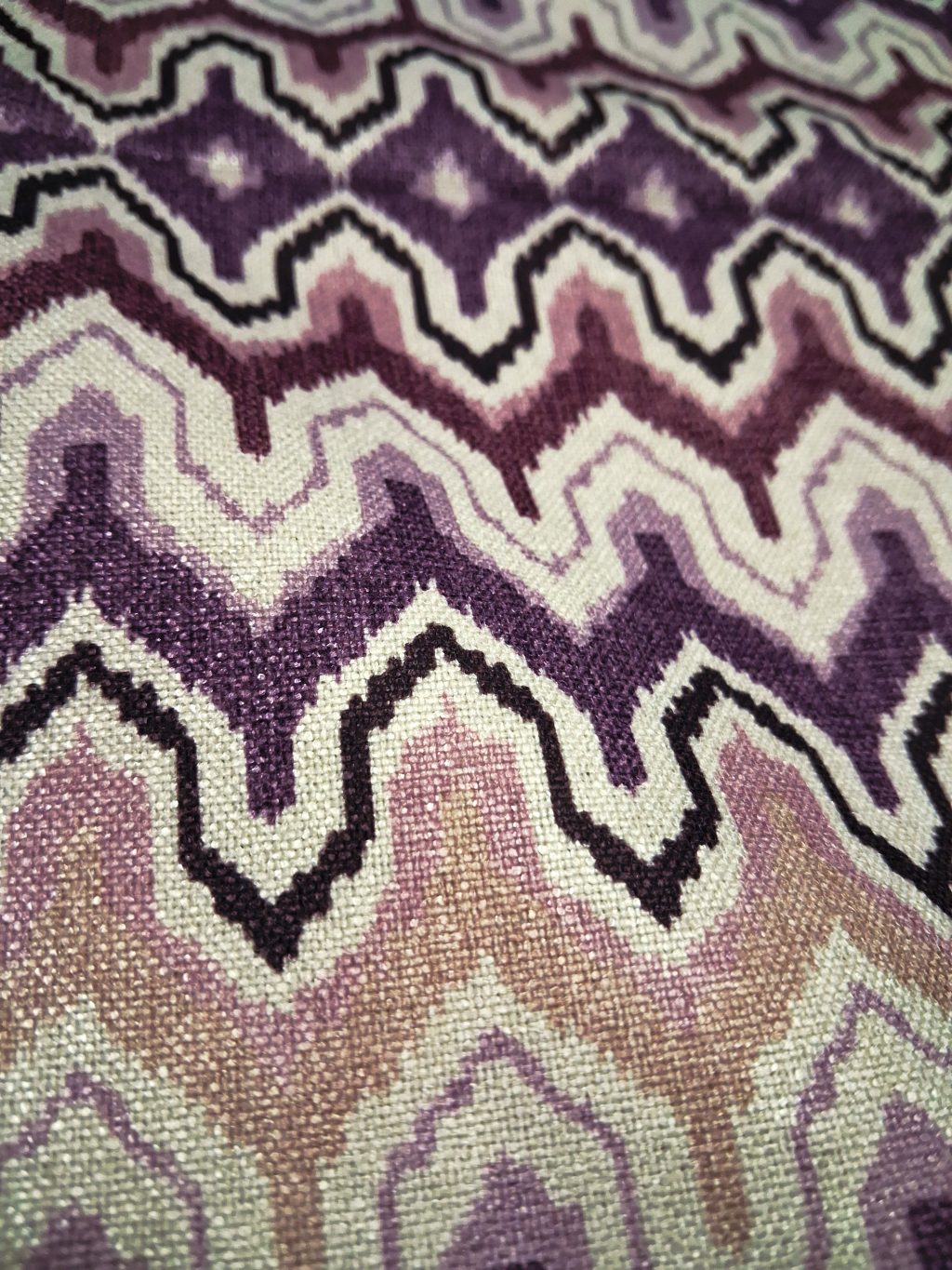 Сумка шоппер с геометрическим узором. Фиолетовая.