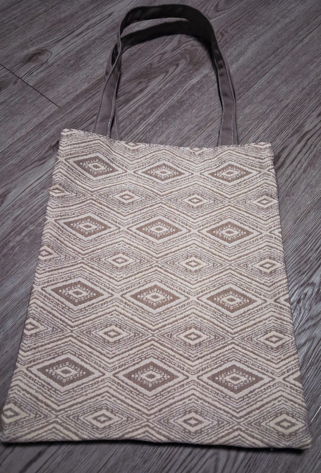 Сумка шоппер тканевая с ромбами