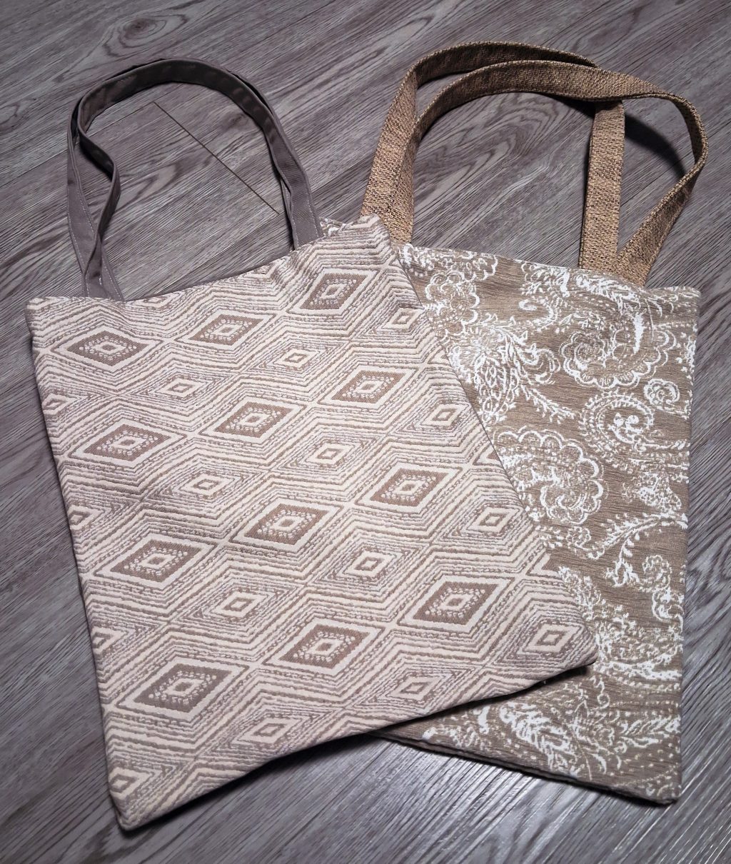 Сумка шоппер тканевая с ромбами