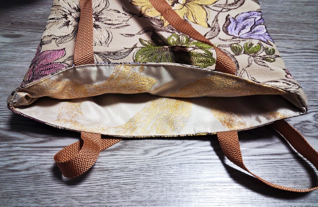 Сумка шоппер тканевая жаккардовая с цветами