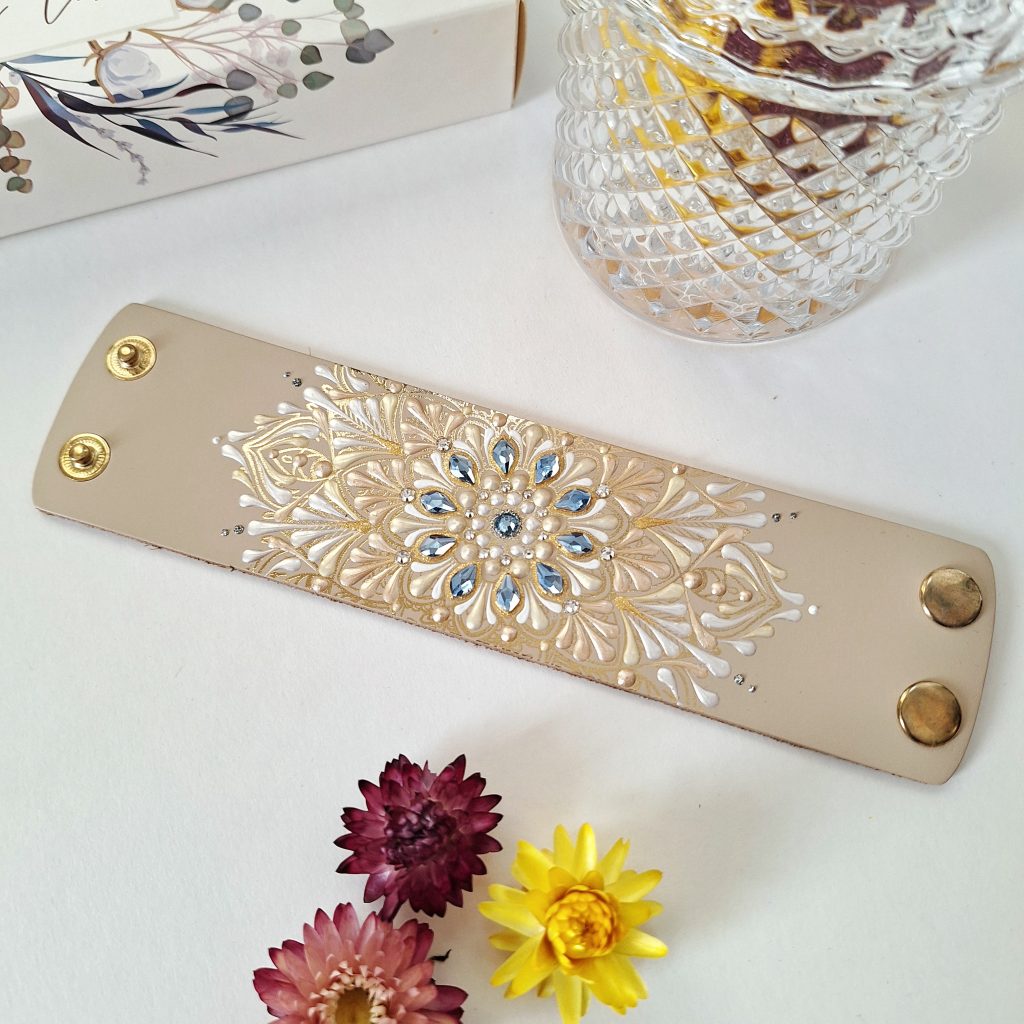 Браслет на запястье 16-17 см из натуральной кожи