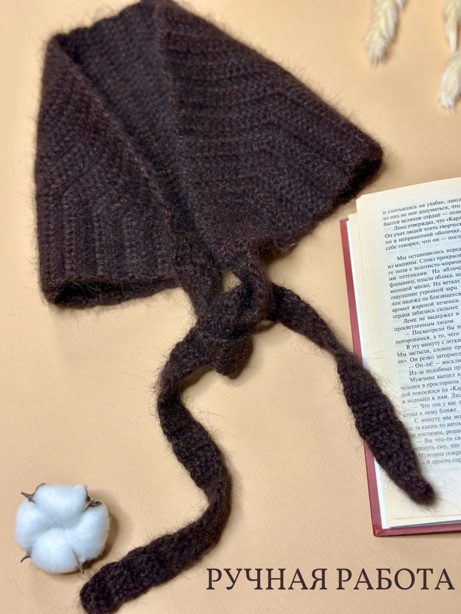 Чепчик-косынка вязаная