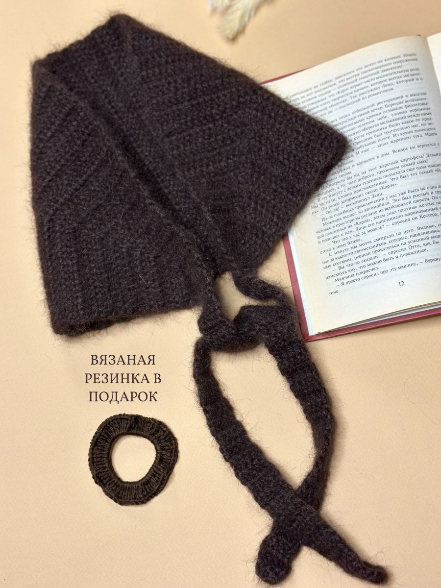 Чепчик-косынка вязаная