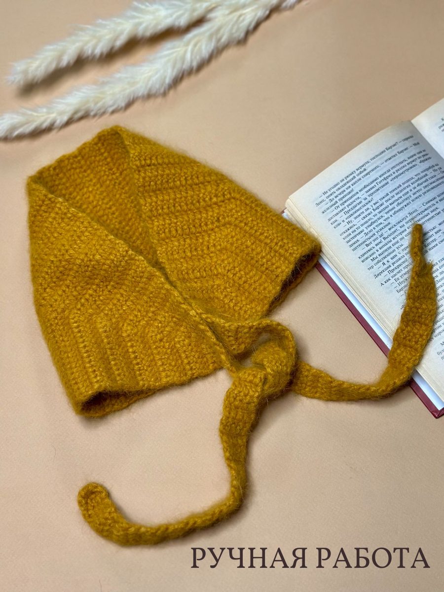 Чепчик-косынка вязаная