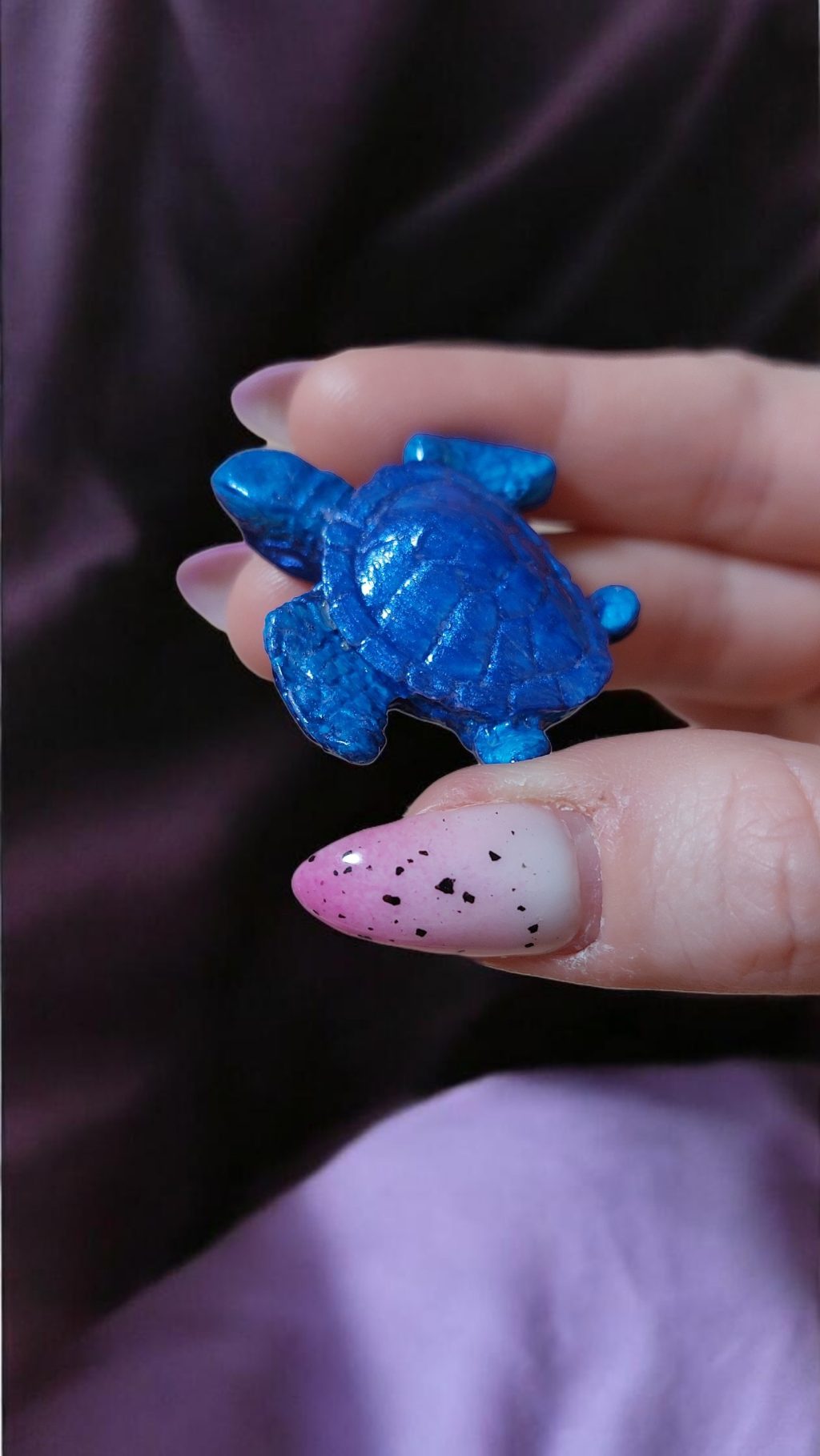 Черепашка синяя брошь