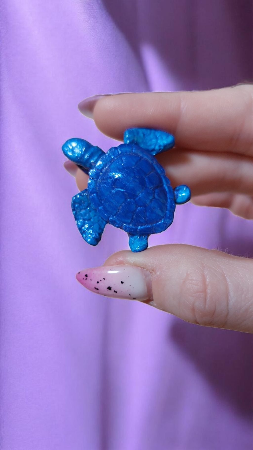 Черепашка синяя брошь