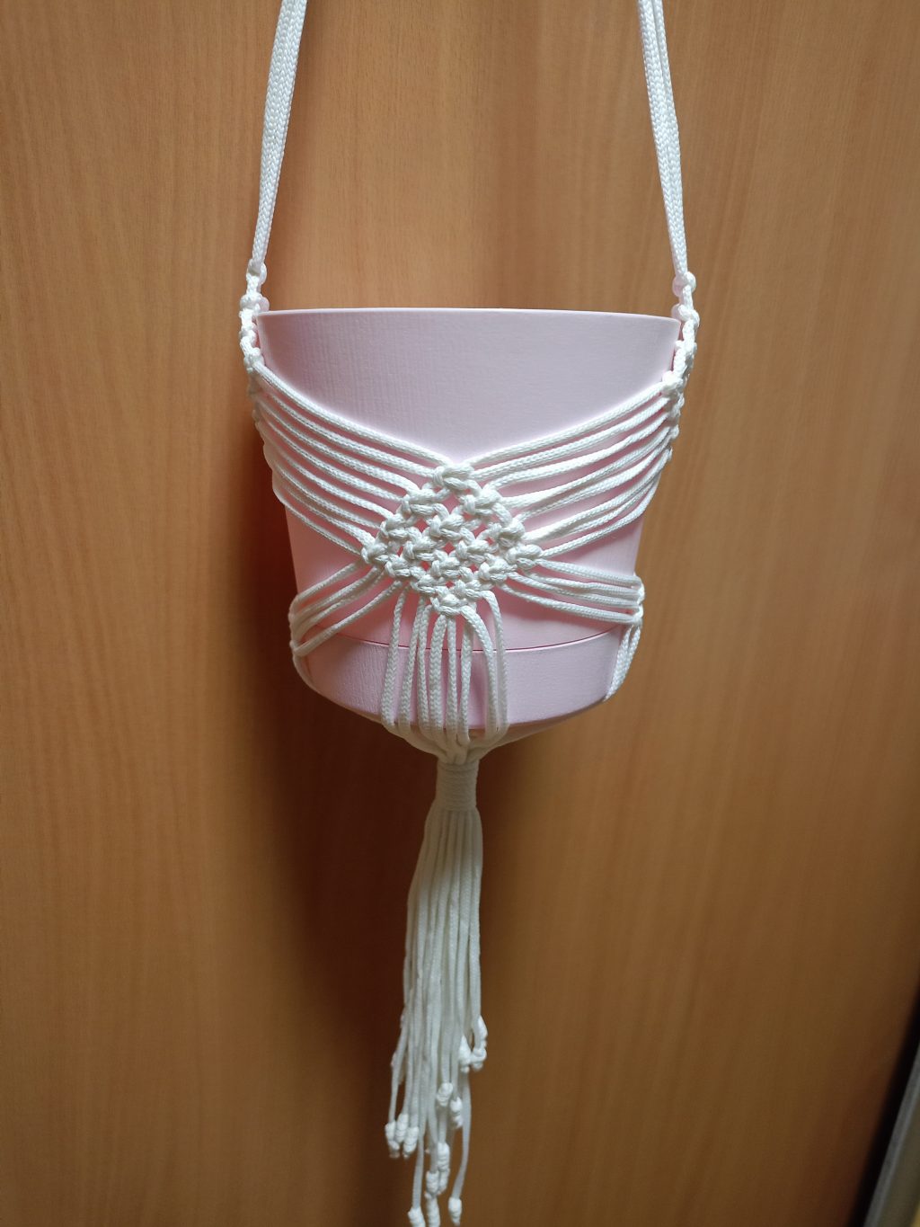 Макраме панно Кашпо Стрекозы белый