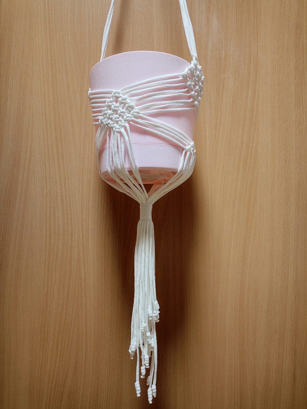 Макраме панно Кашпо Стрекозы белый