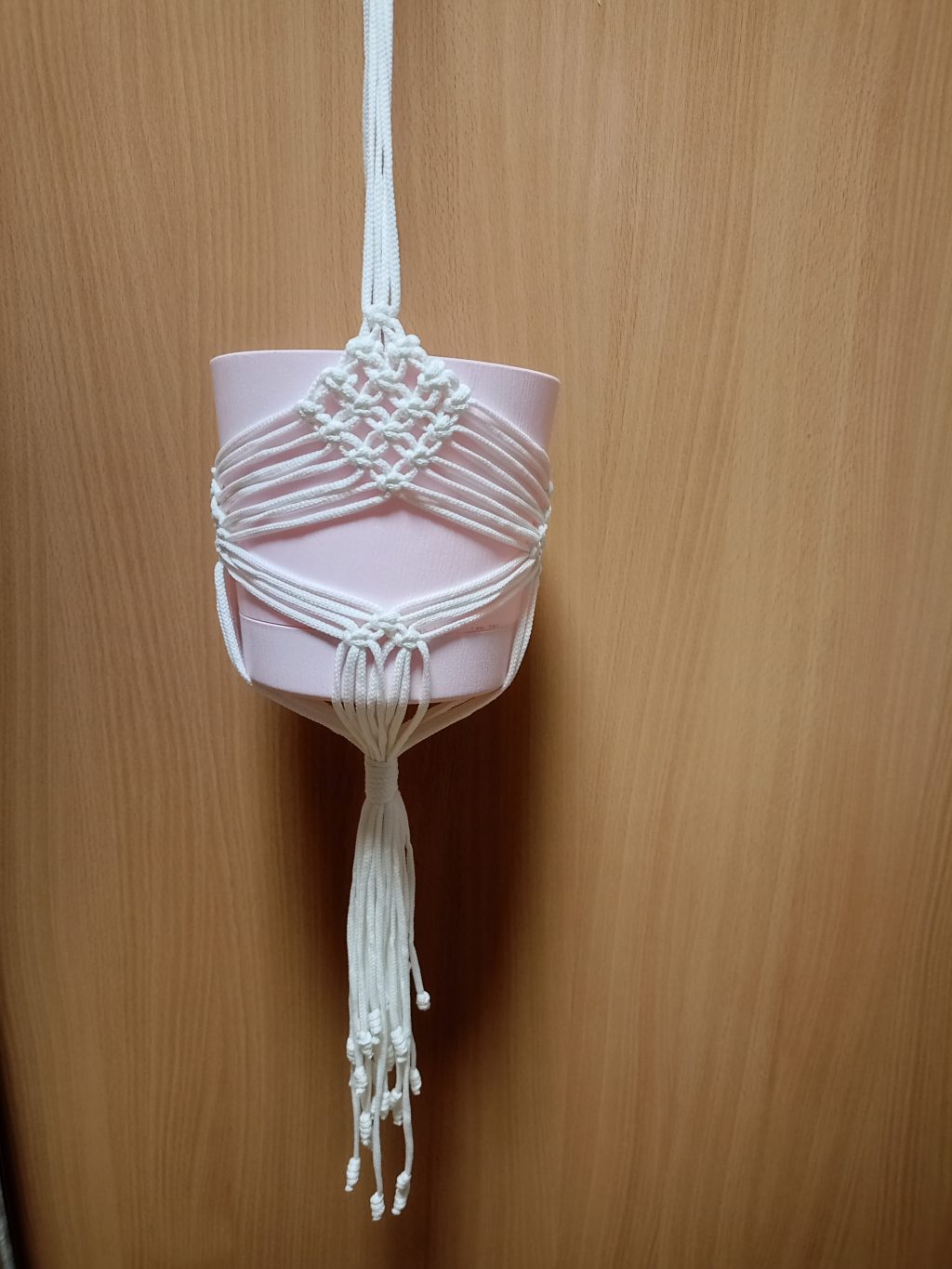 Макраме панно Кашпо Стрекозы белый