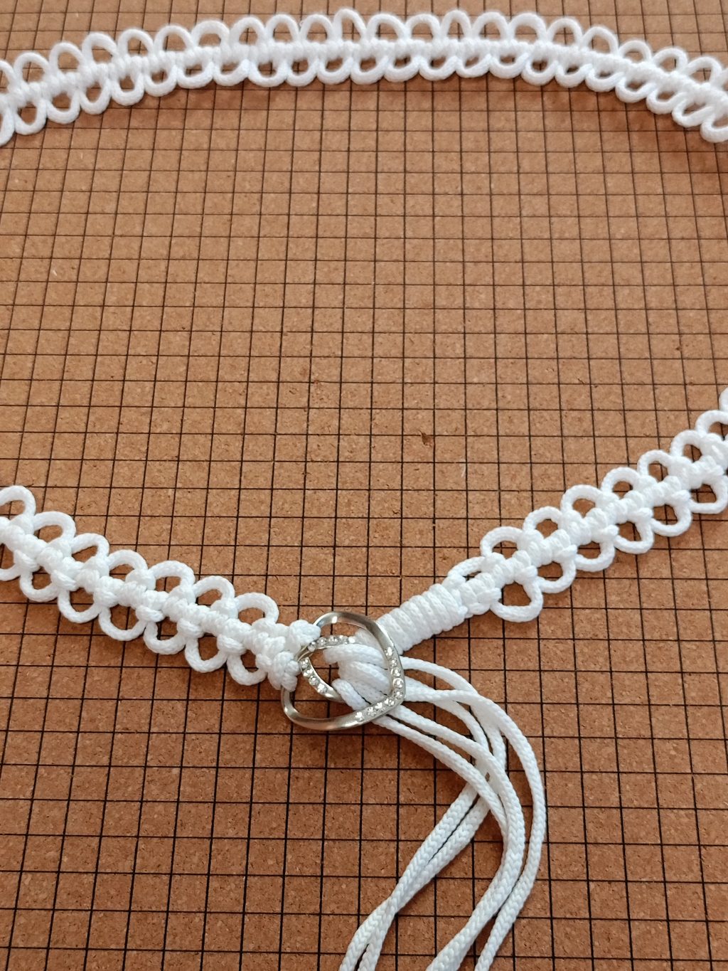 Пояс плетеный женский Фриволите белый