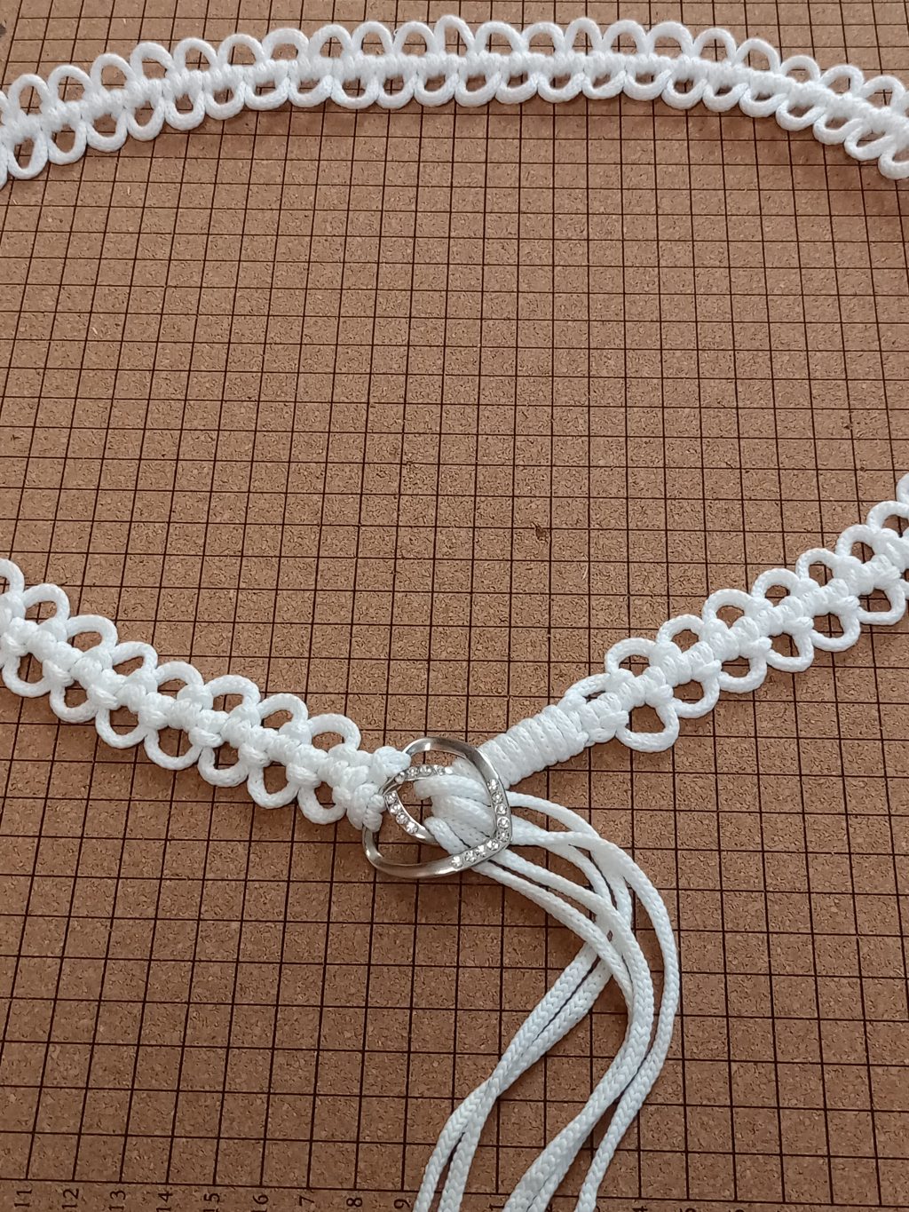 Пояс плетеный женский Фриволите белый