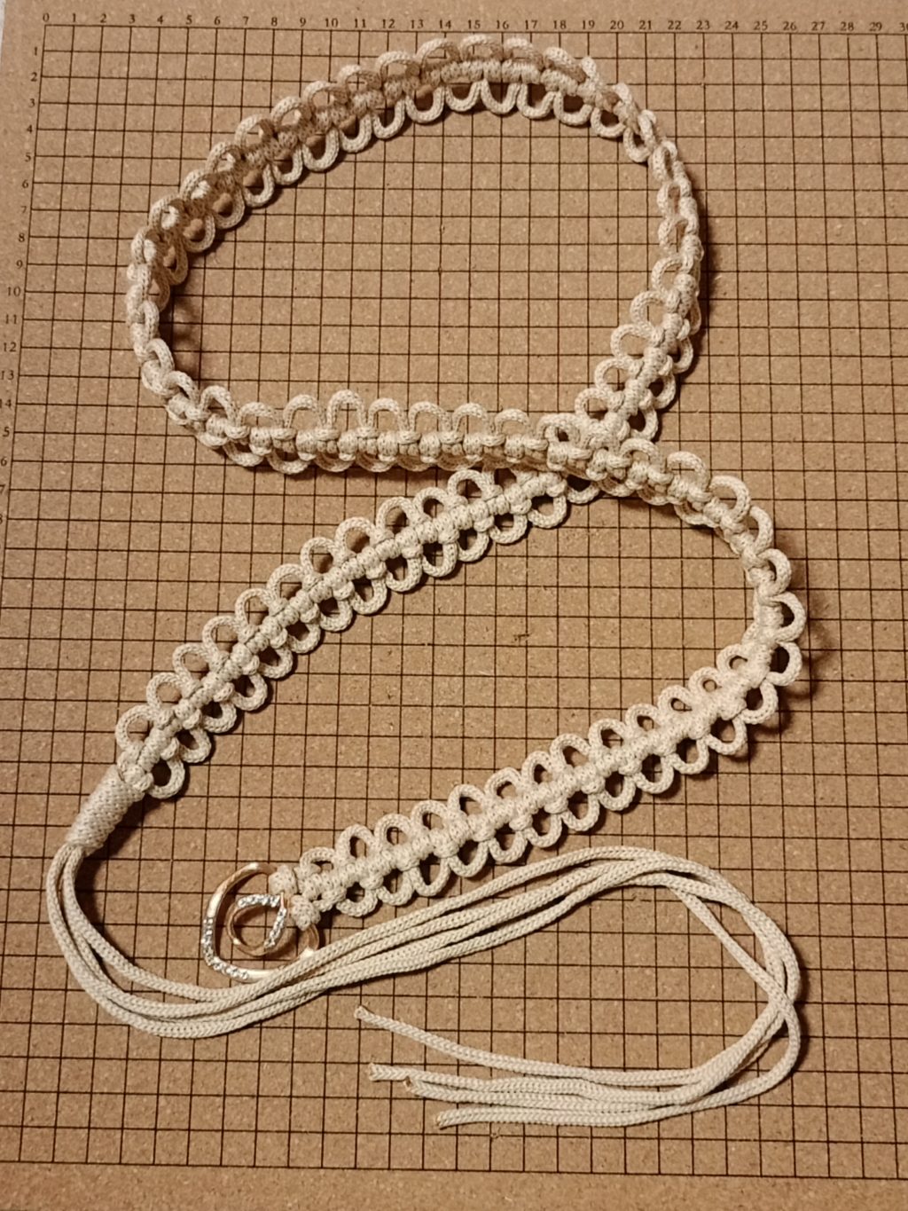 Пояс плетеный женский Фриволите беж