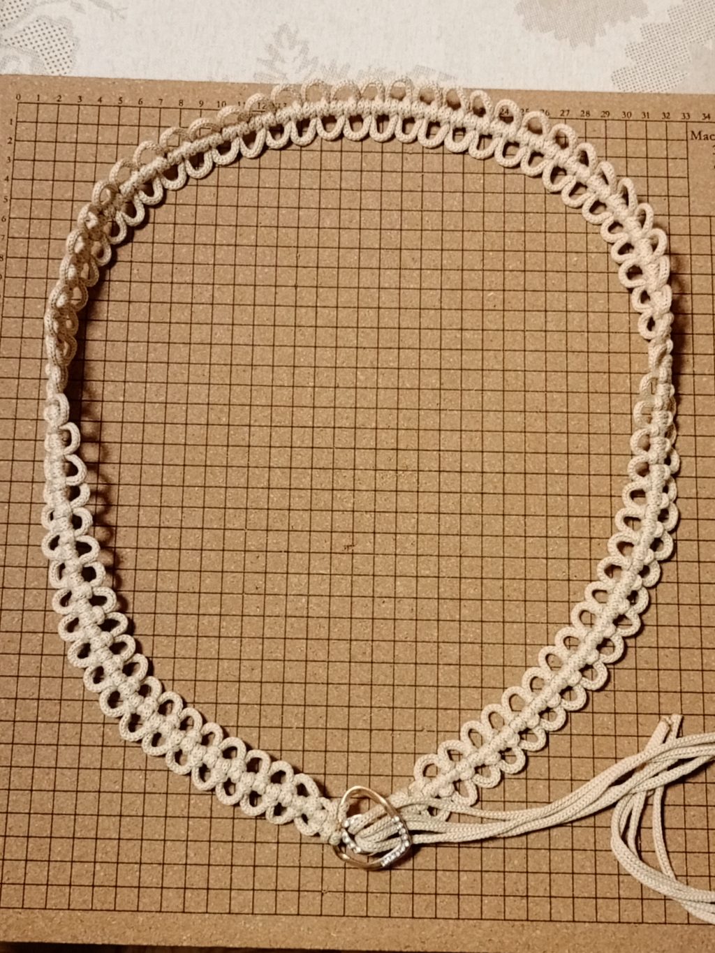 Пояс плетеный женский Фриволите беж