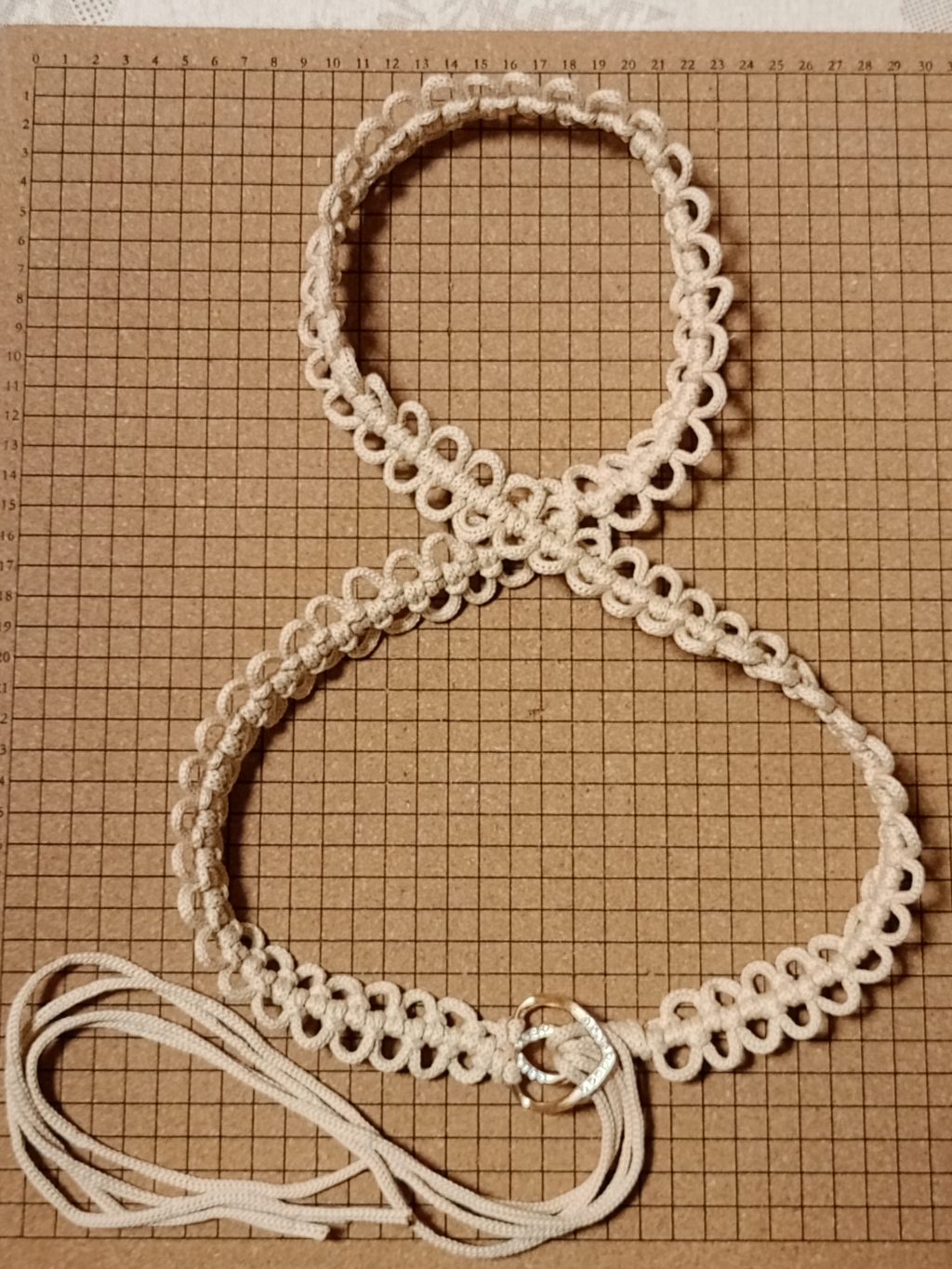 Пояс плетеный женский Фриволите беж