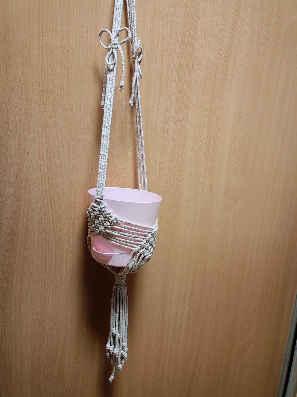 Кашпо макраме Ромбы серый