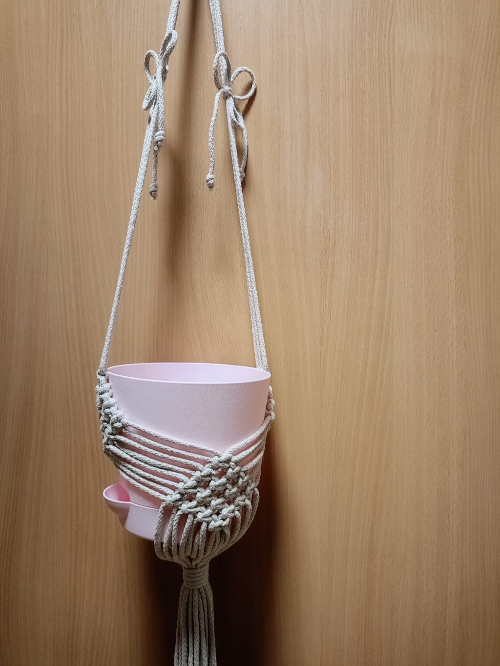 Кашпо макраме Ромбы серый