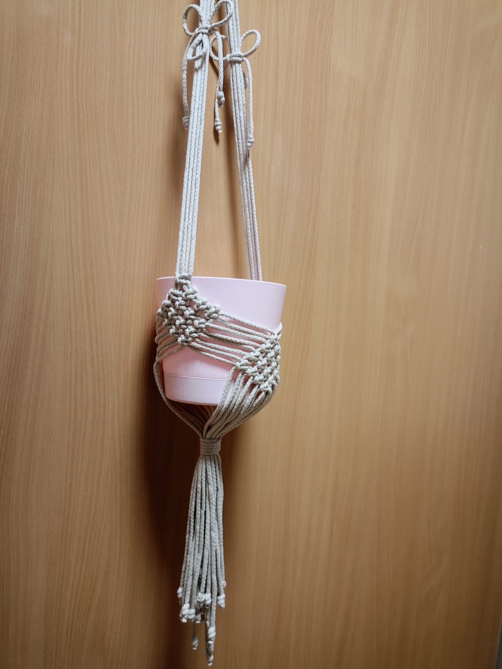 Кашпо макраме Ромбы серый