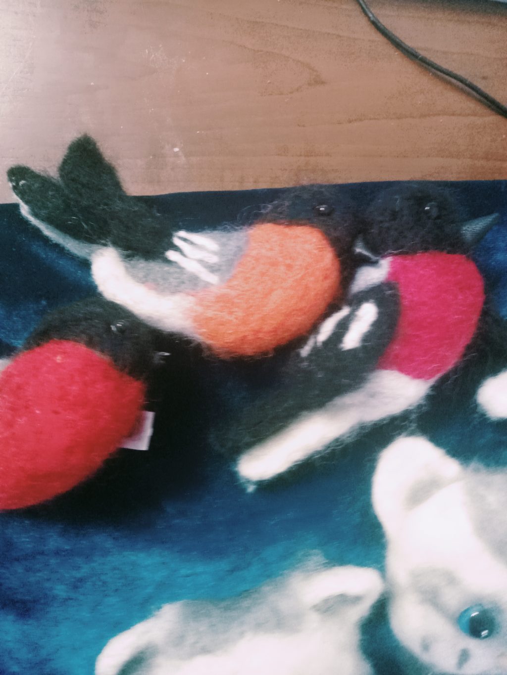 Брошь снегирь\брошь котик