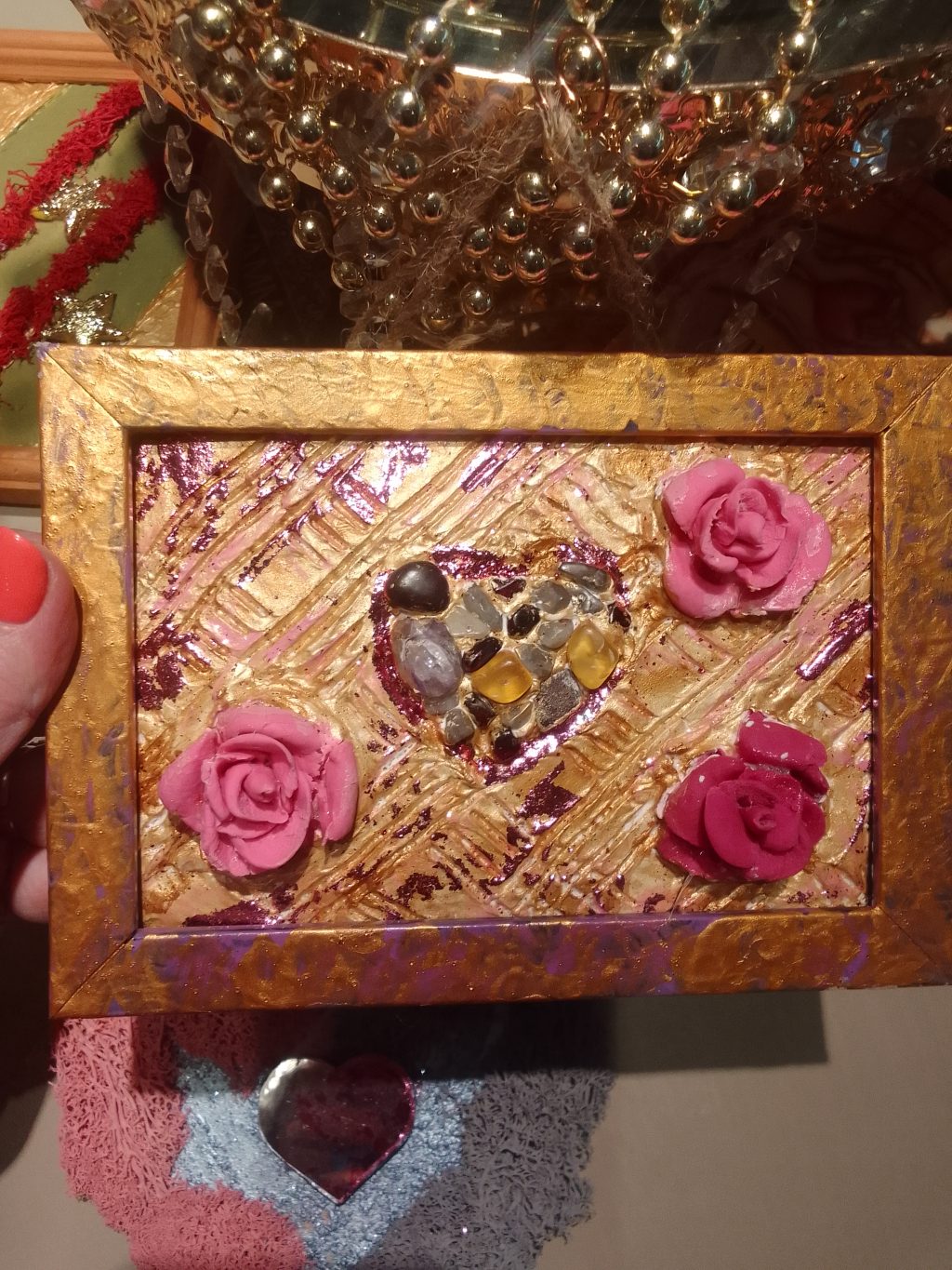 Кристальное сердце с розами