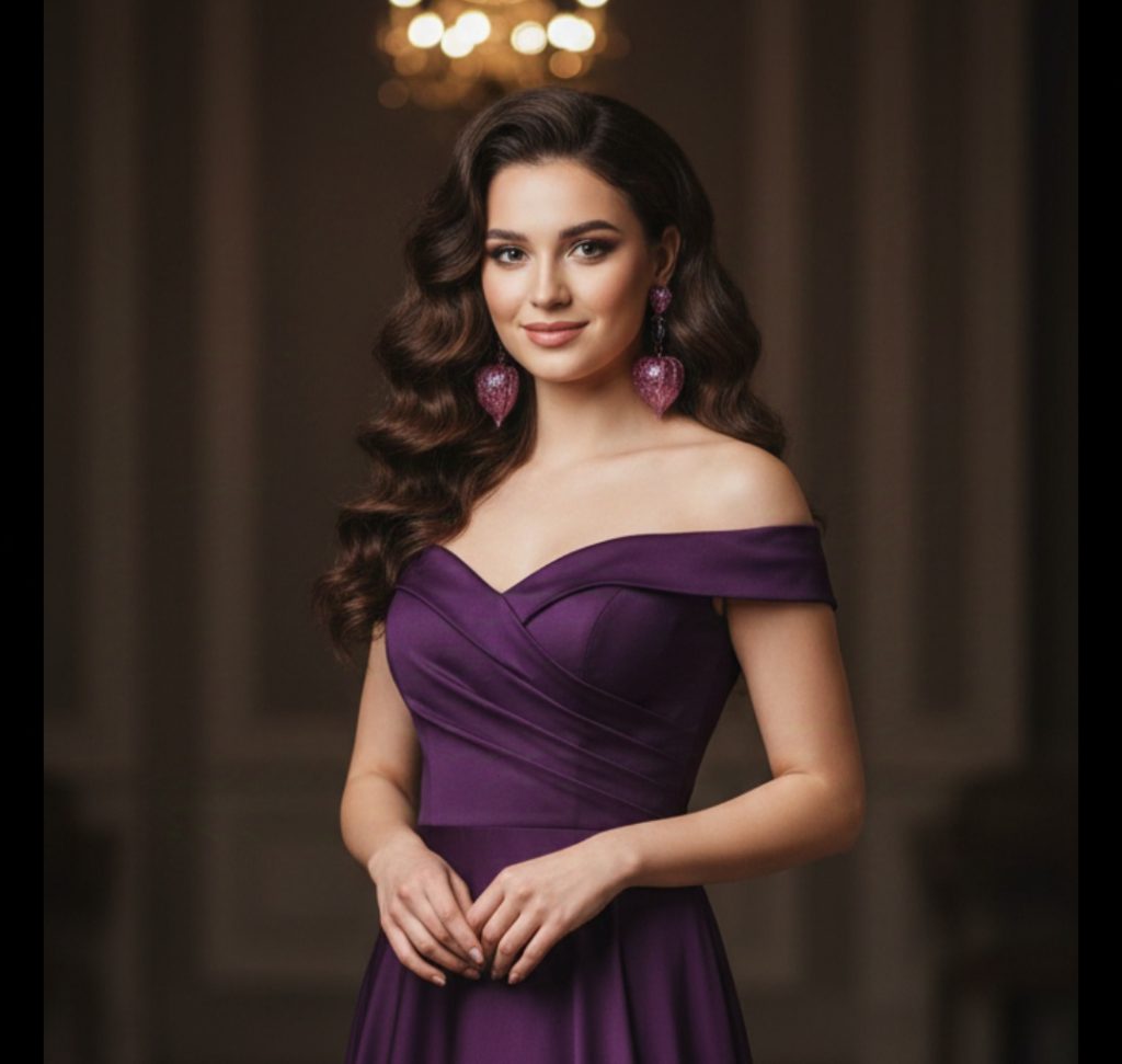 серьги Физалис в фиолетовом