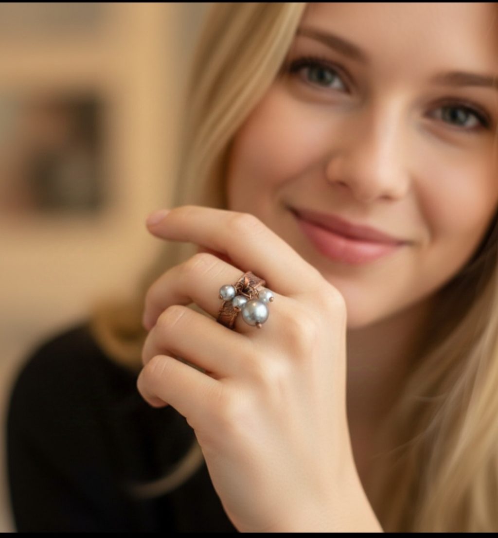 кольцо Чёрный жемчуг