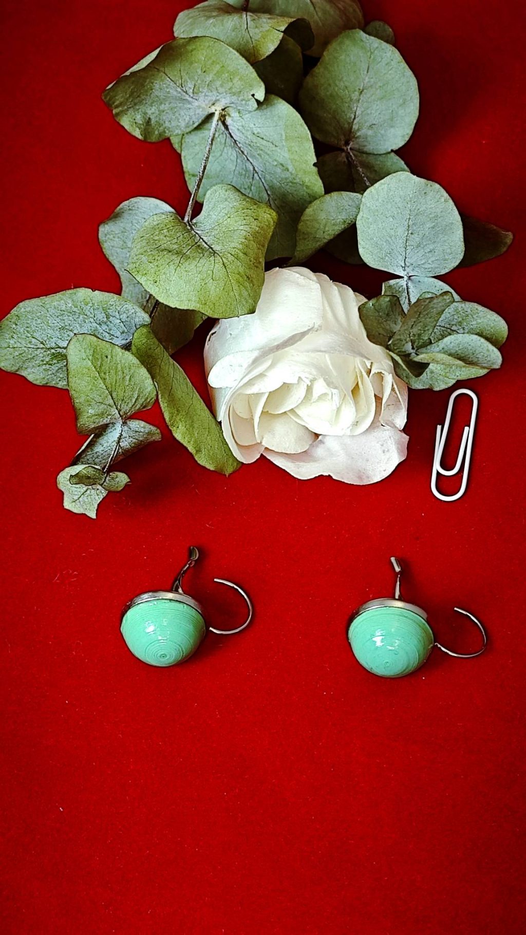 Серьги квиллинг «Мятные шарики».