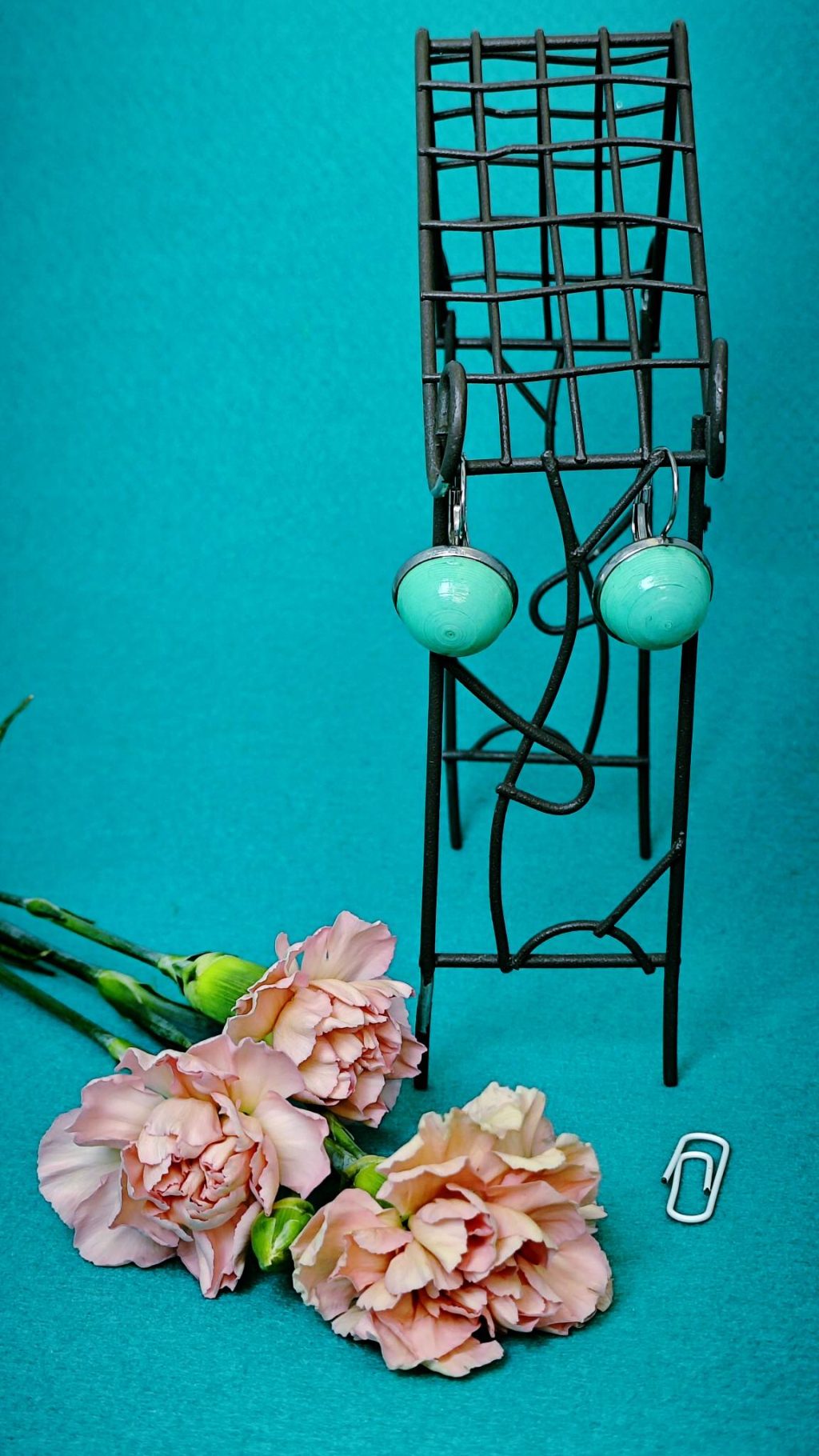 Серьги квиллинг «Мятные шарики».