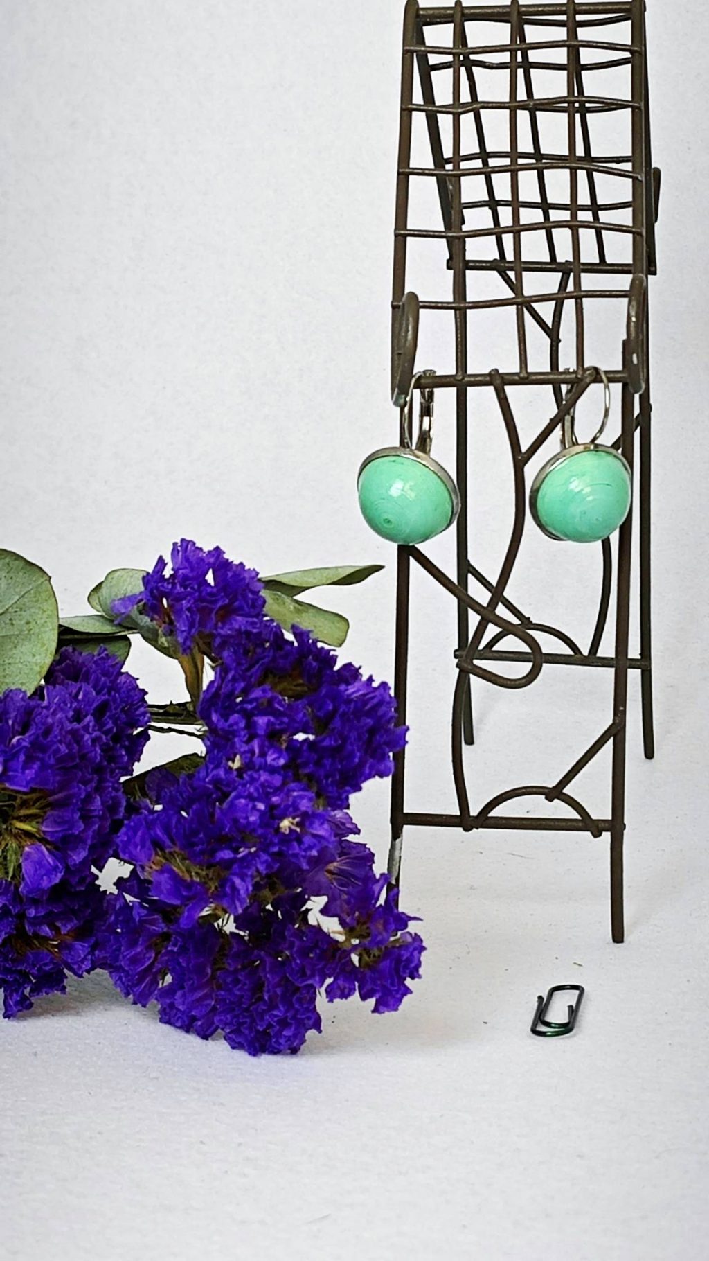 Серьги квиллинг «Мятные шарики».