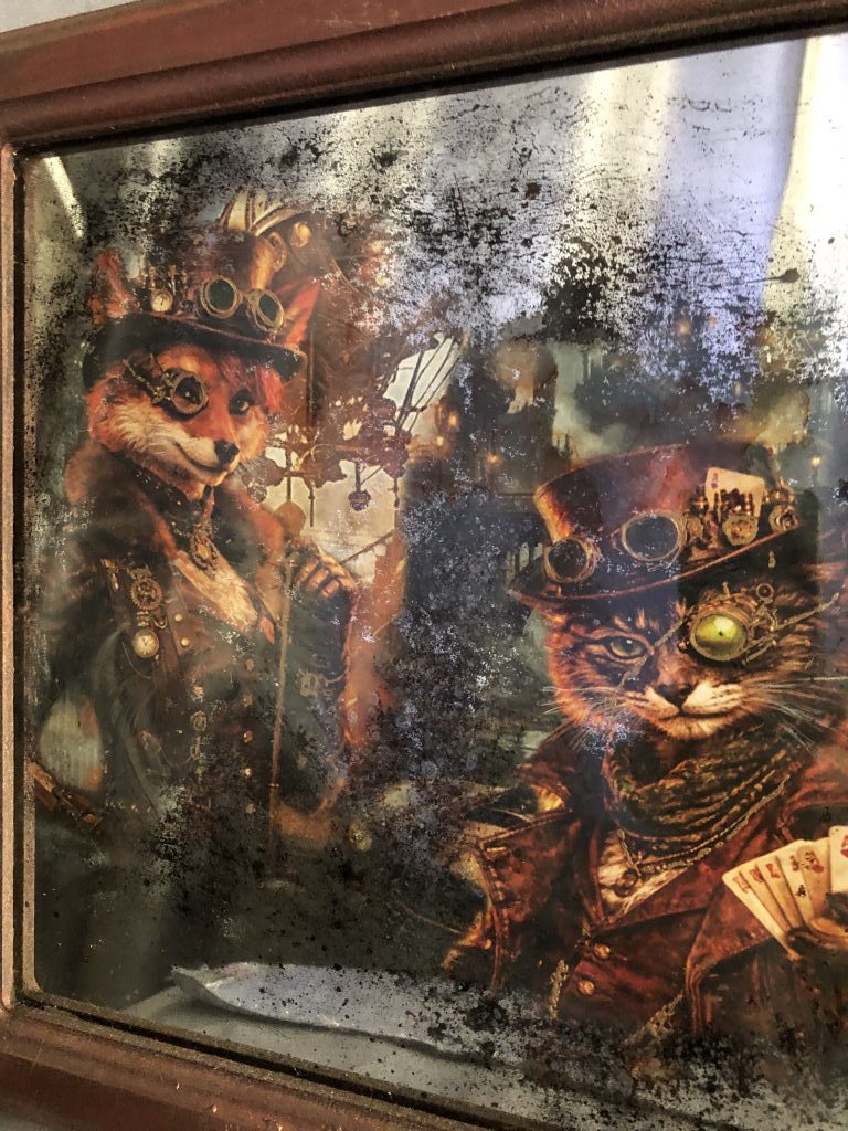 Зеркальная картина «Лиса Алиса и Кот Базилио» 30см