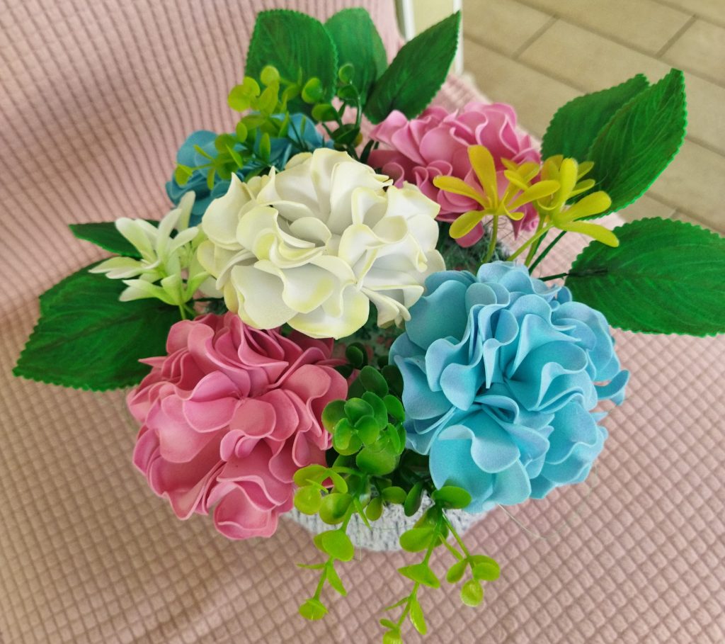 Цветочная корзинка интерьерная «Гортензия»