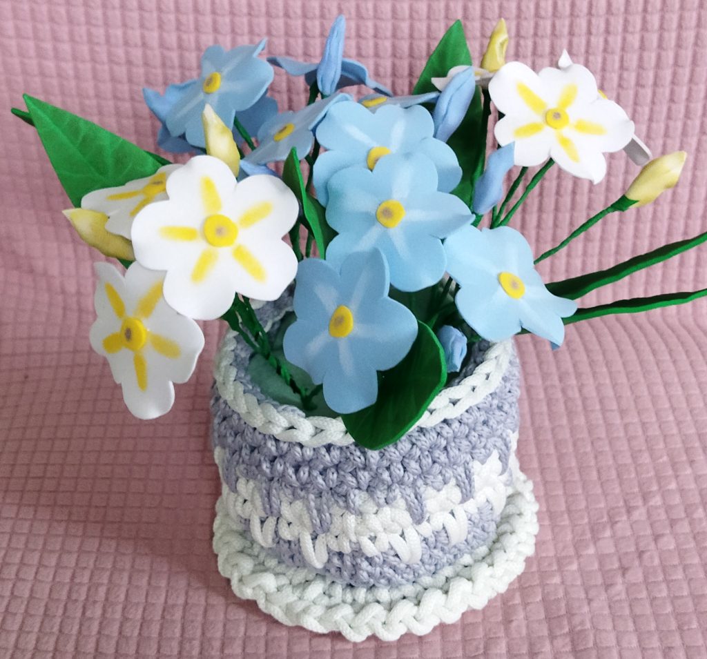 Цветочный горшок интерьерный «Незабудки»