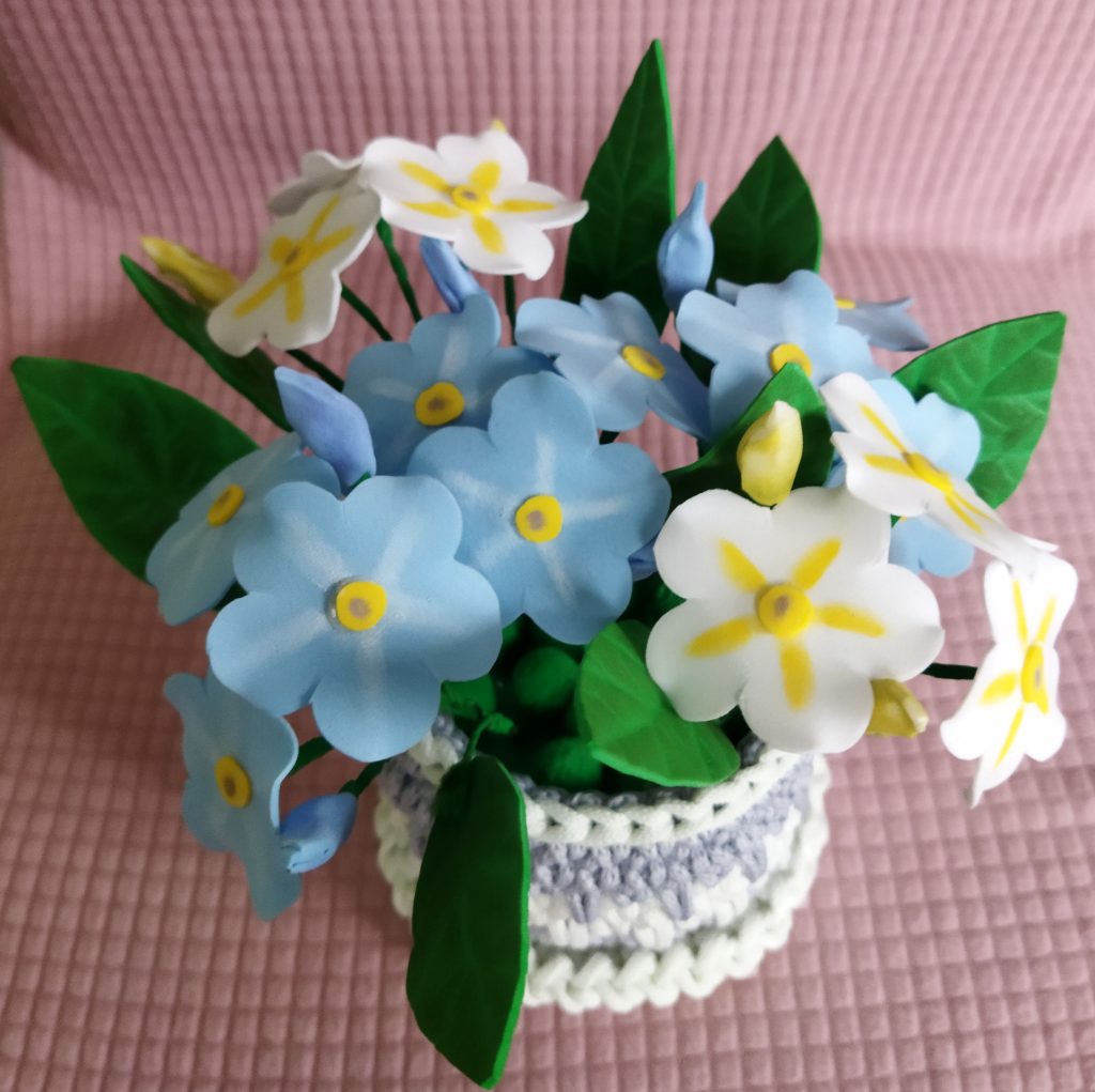 Цветочный горшок интерьерный «Незабудки»