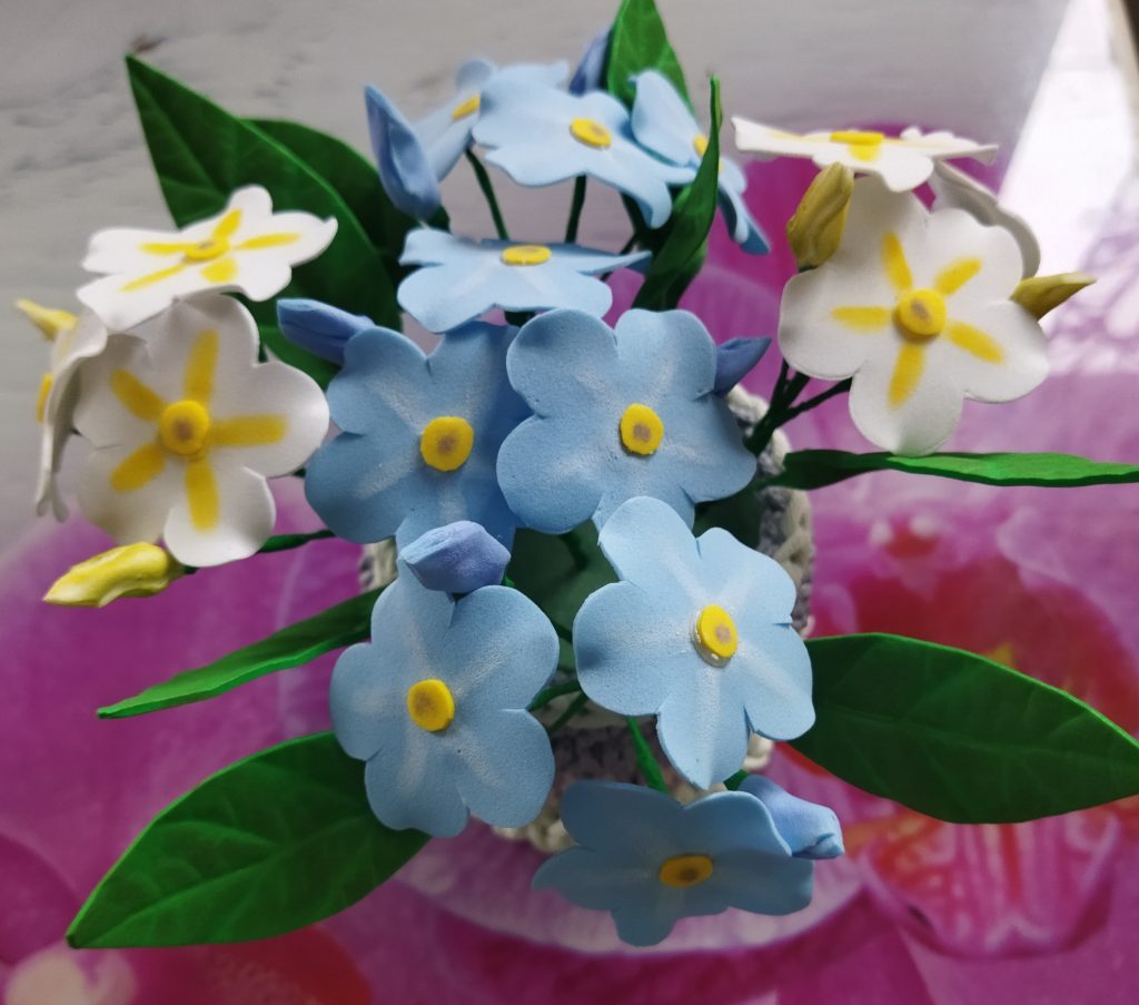 Цветочный горшок интерьерный «Незабудки»